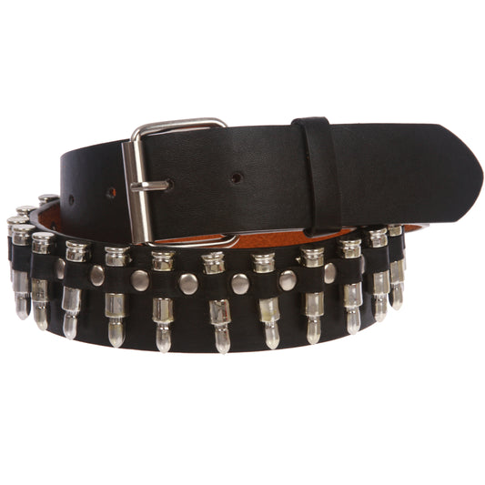 Snap On Imitation Bullets Leather Belt