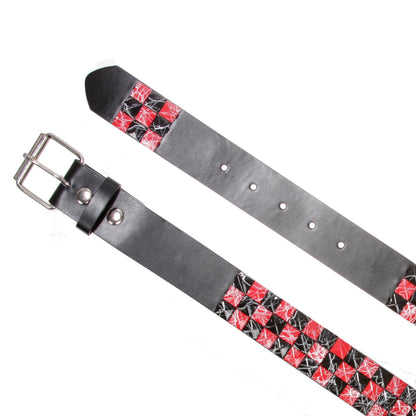 Snap On 1 1/2"-38mm Checkerboard Punk Rock Studded Belt