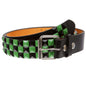 Snap On Punk Rock Star Pyramid Studded Checker Board Leather Belt
