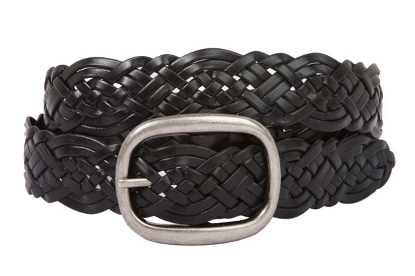 Womens Braided Woven Genuine Leather Belt