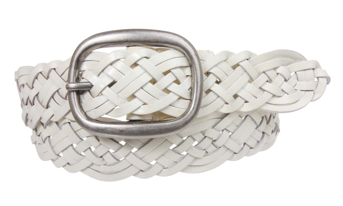 Womens Braided Woven Genuine Leather Belt