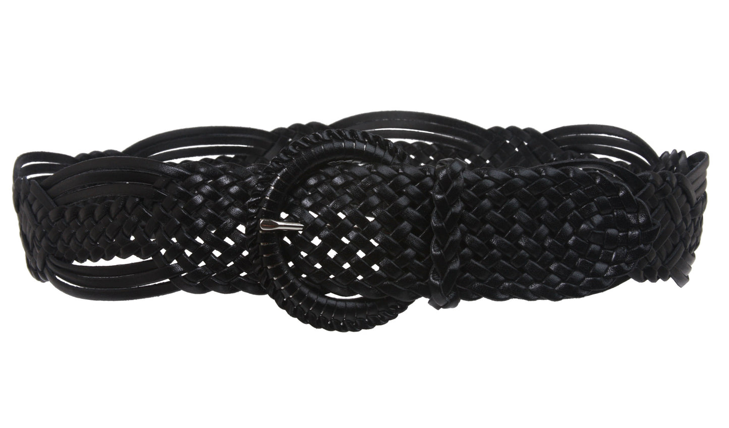 2" (50 mm) Genuine Leather Braided Woven Belt