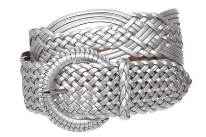 2" (50 mm) Genuine Leather Braided Woven Belt