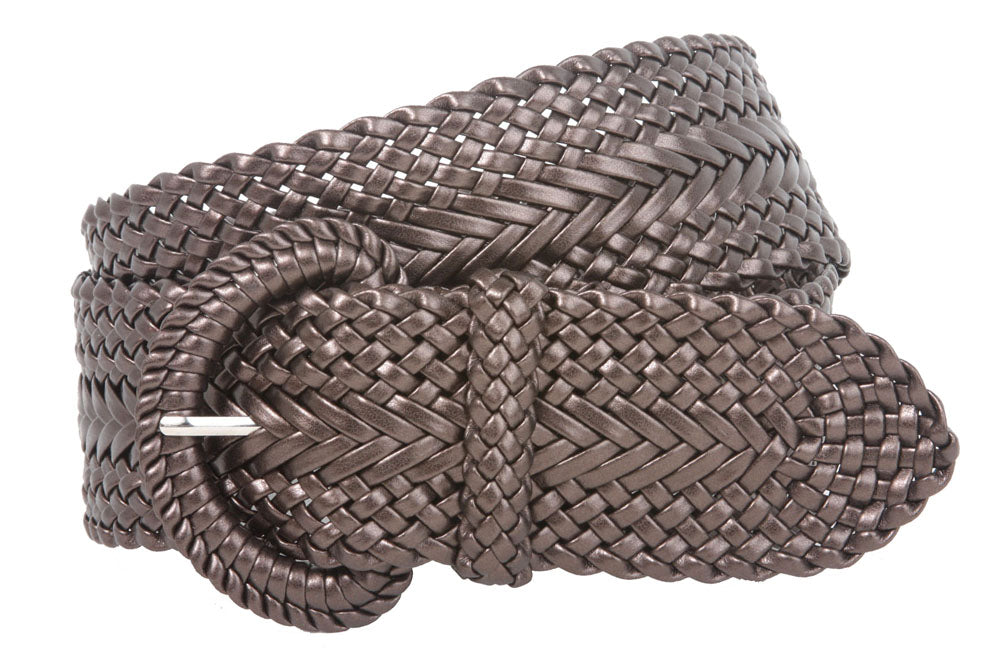 2 Inch Wide Hand Made Soft Metallic Woven Braided Round Belt