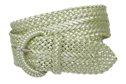 2 Inch Wide Hand Made Soft Metallic Woven Braided Round Belt