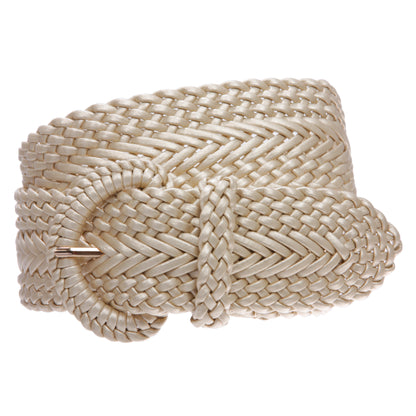 2 Inch Wide Hand Made Soft Metallic Woven Braided Round Belt