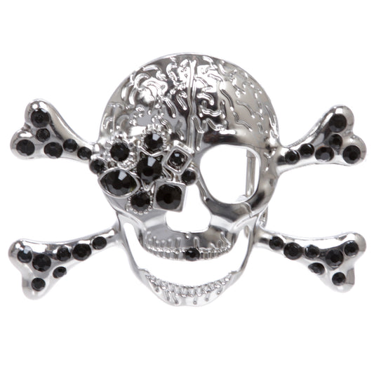 Rhinestone Skull & Crossbones Pirate Belt Buckle