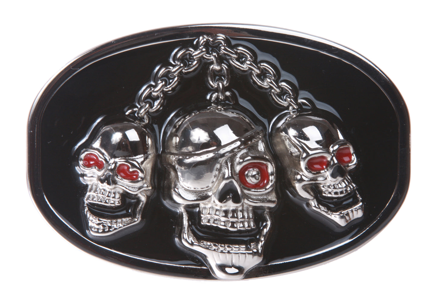 Tri Skull Belt Buckle