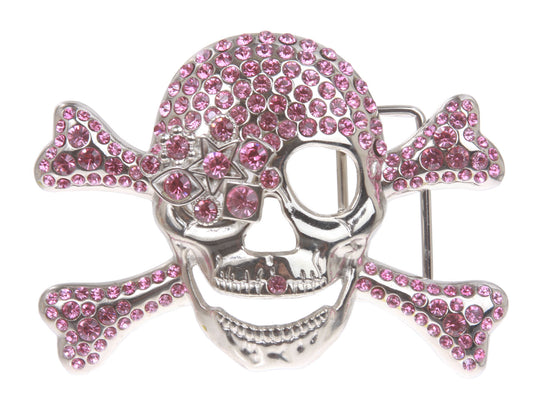 Rhinestone Skull & Crossbones Pirate Belt Buckle