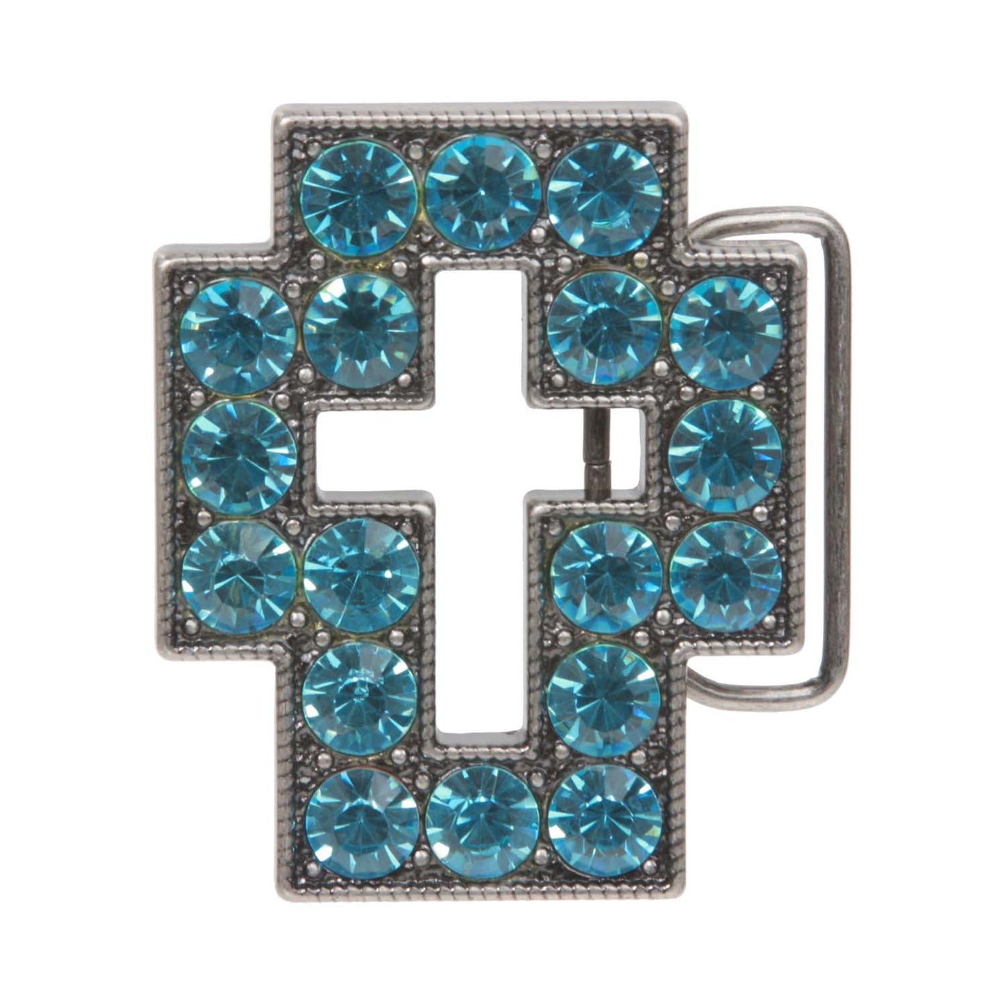 Rhinestone Perforated Cross Belt Buckle