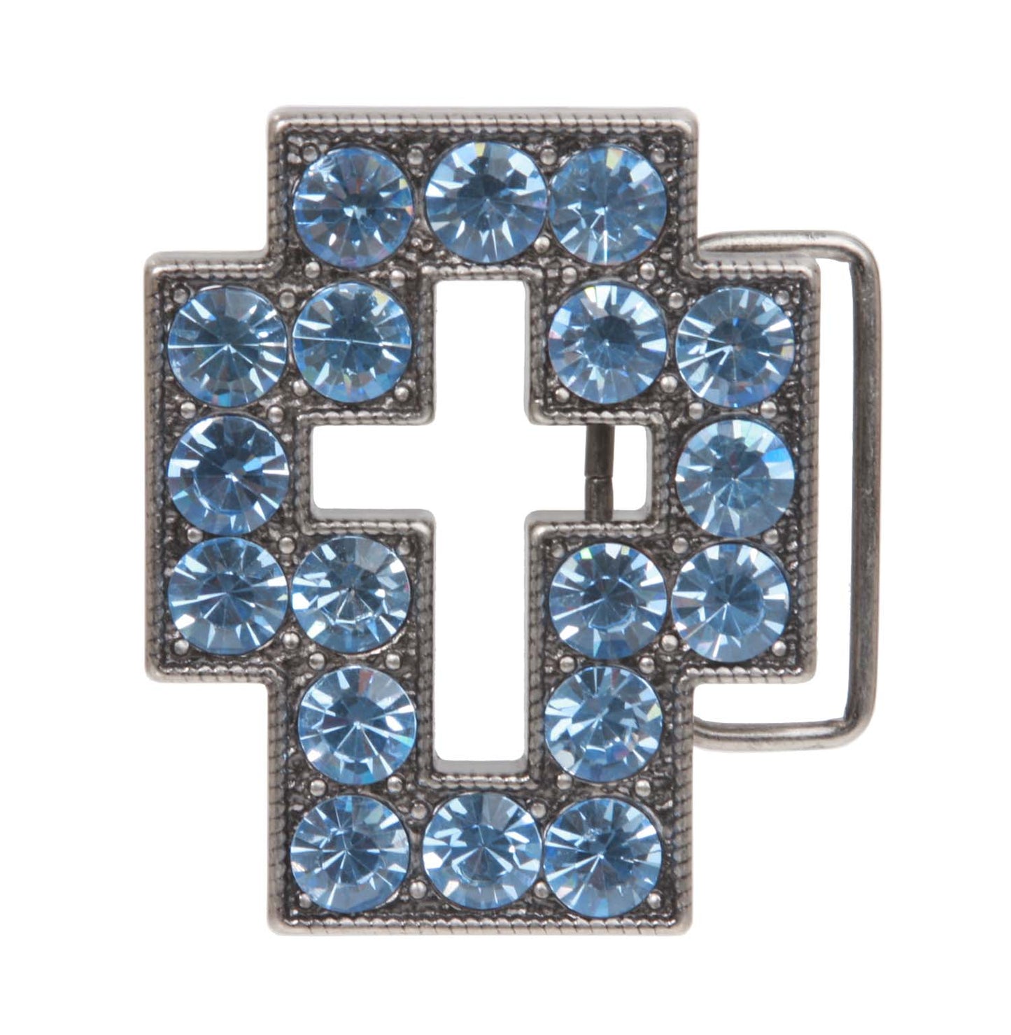 Rhinestone Perforated Cross Belt Buckle