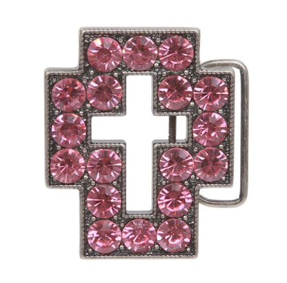 Rhinestone Perforated Cross Belt Buckle