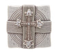 Religious Cross Rhinestone Square Silver Belt Buckle