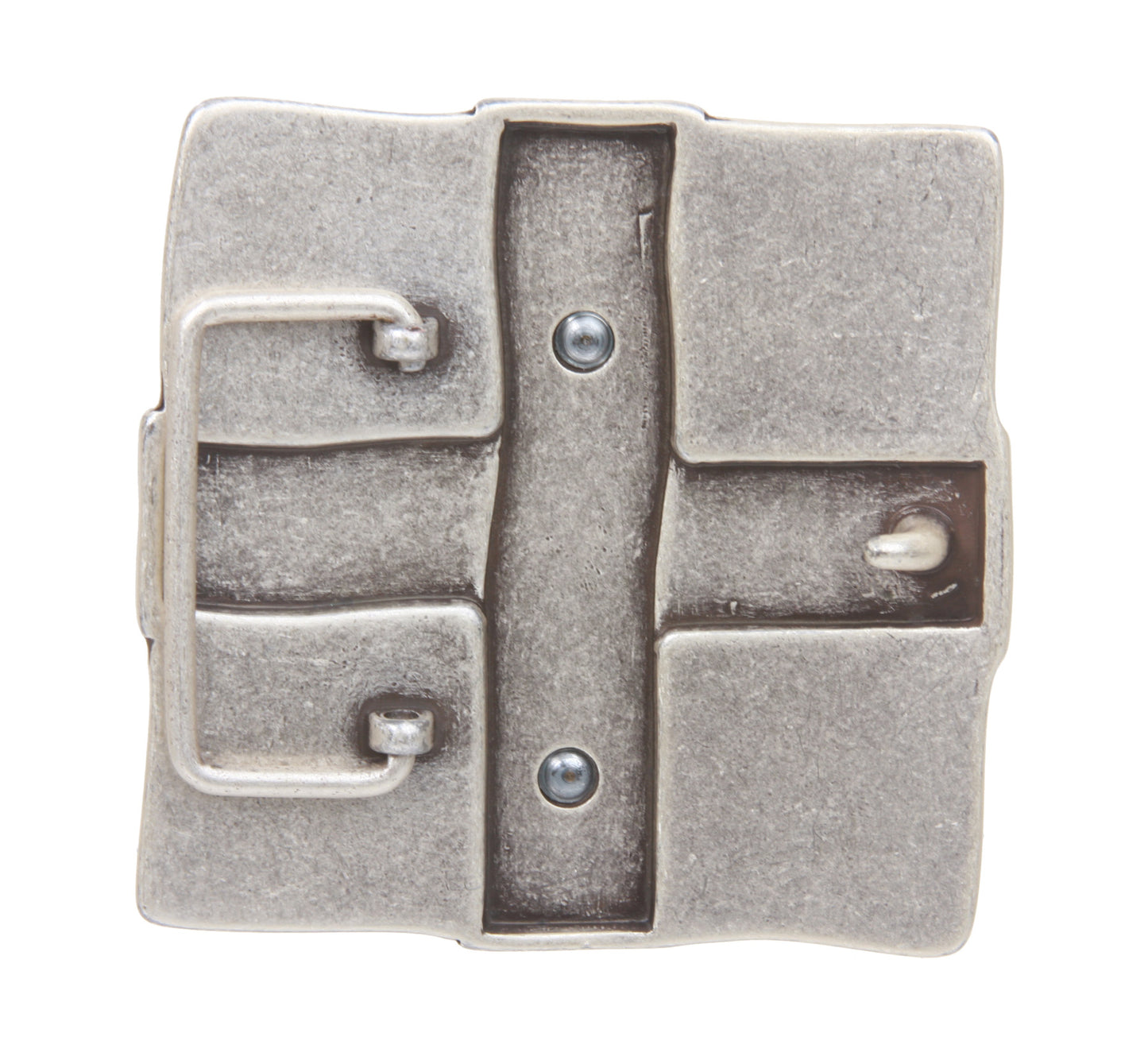 Religious Cross Rhinestone Square Silver Belt Buckle