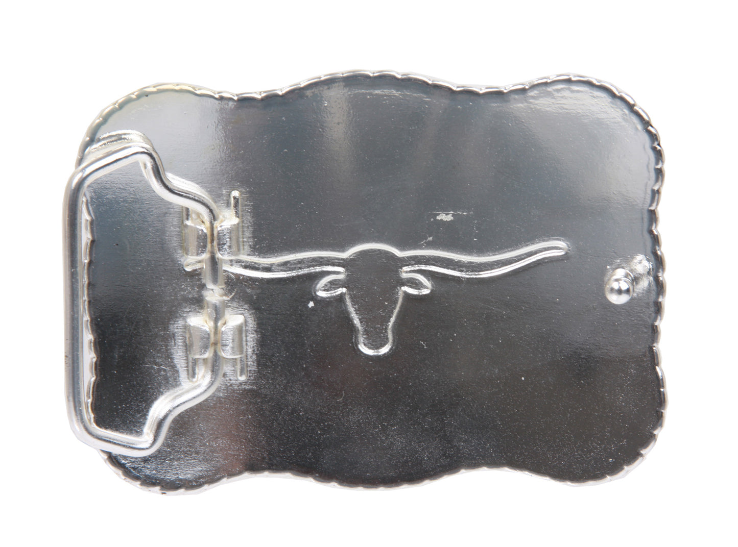 Western Longhorn Engraved Belt Buckle