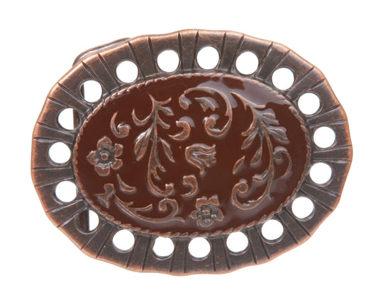 Western Flower Bronze Belt Buckle