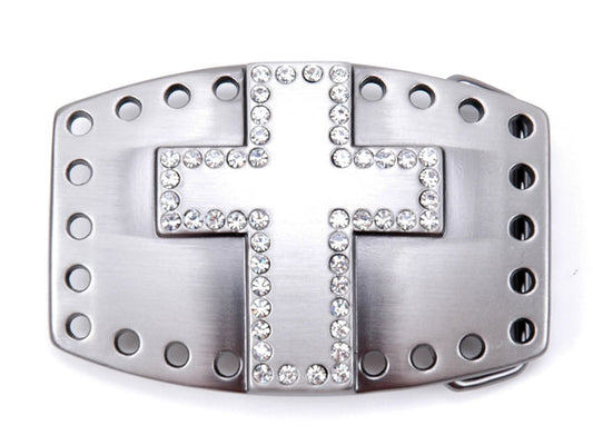 Cross Rhinestone Belt Buckle