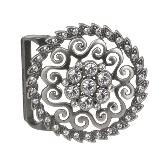 Rhinestone Flower Pattern Buckle