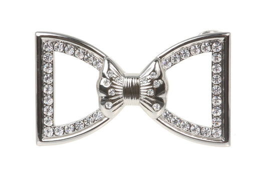 Perforated Bow Tie Rhinestone Belt Buckles