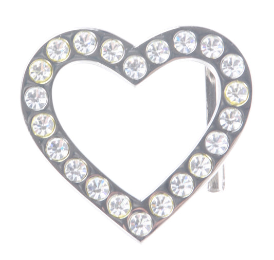 Cut Out Rhinestone Heart  Belt Buckles