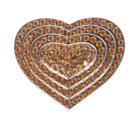 Rhinestone Heart Belt Buckle