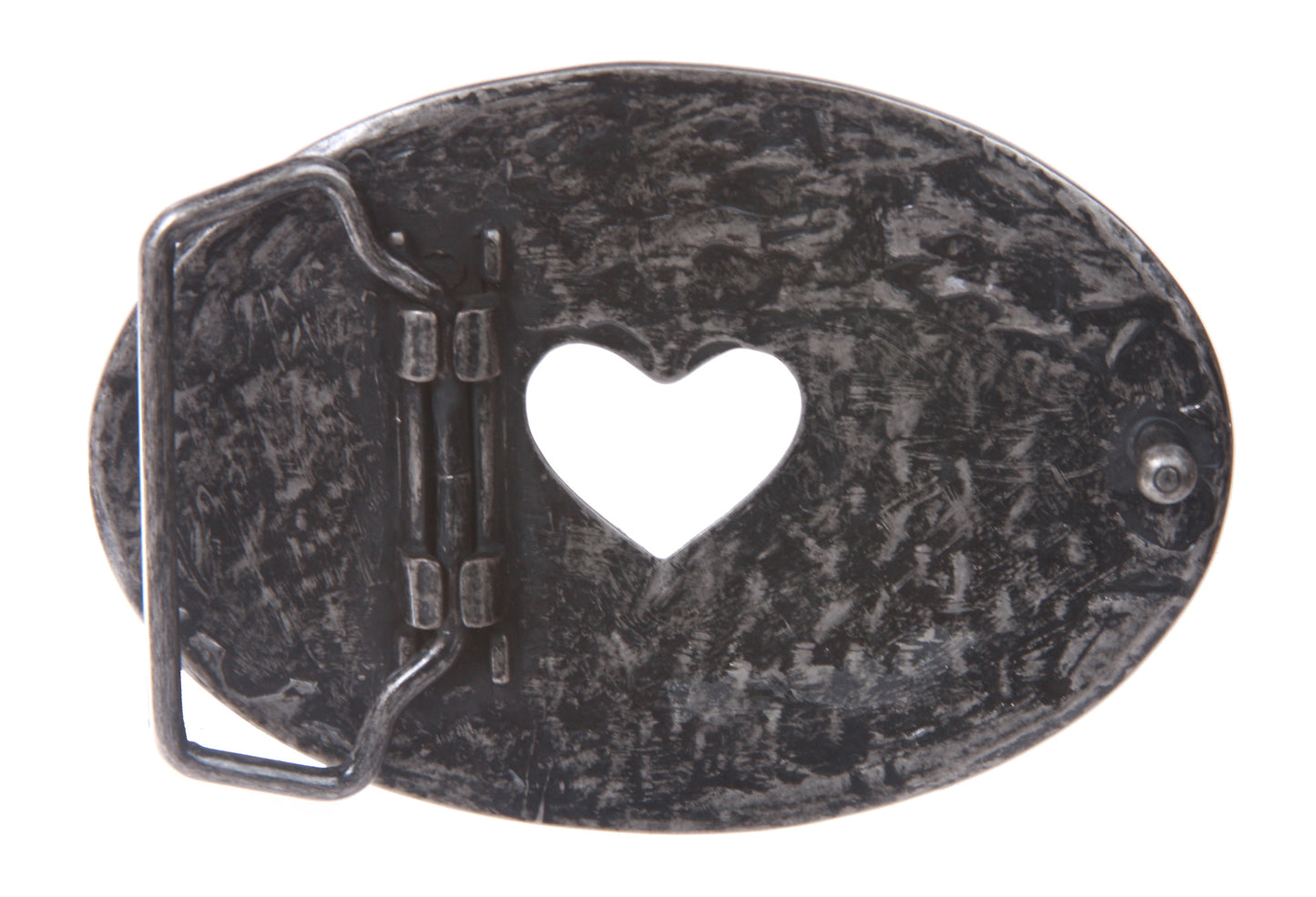 Heart Rhinestone Oval Belt Buckle