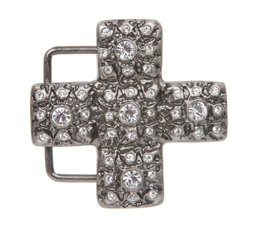 Cross Rhinestone Belt Buckle