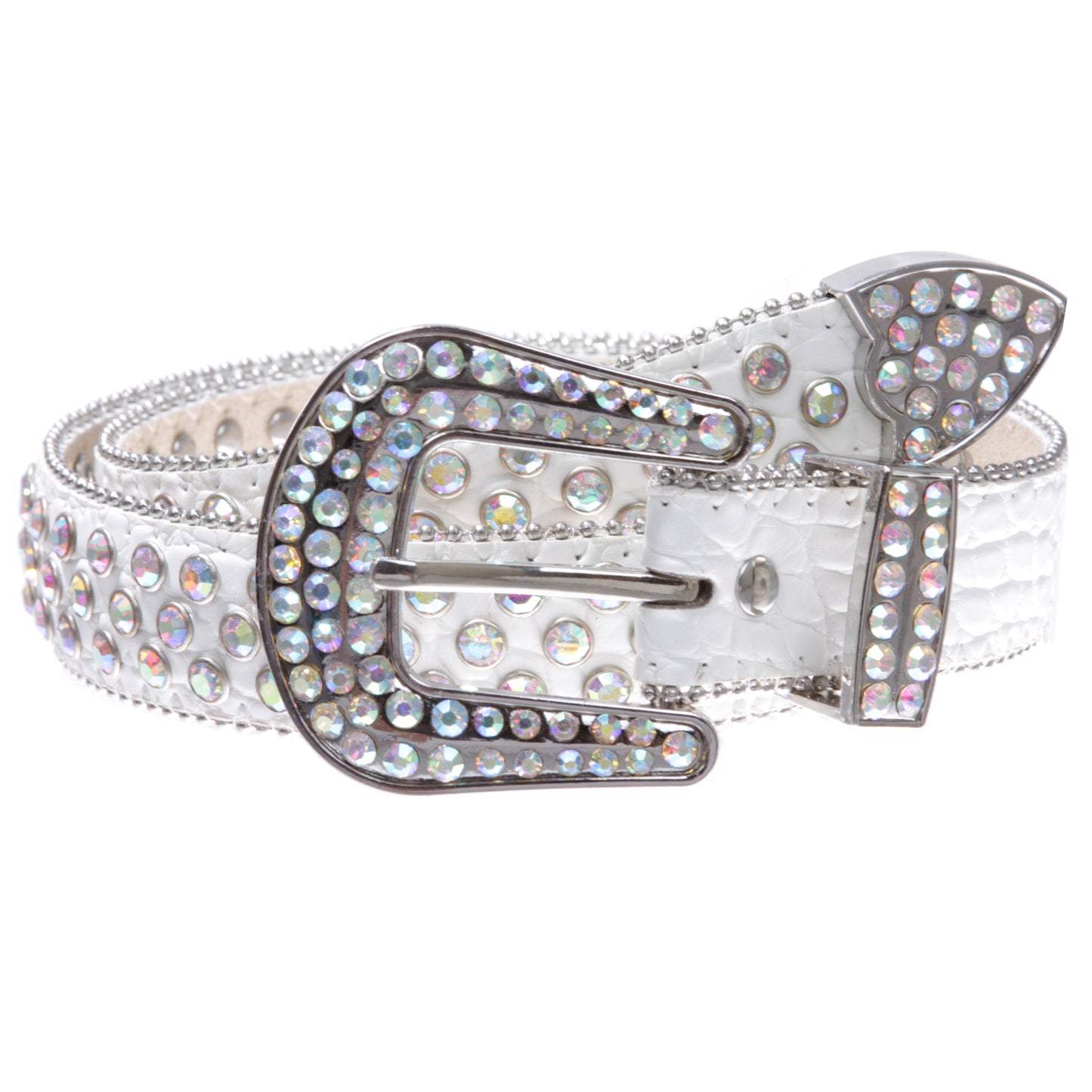 Kids Cowboy Cowgirl Classic Western Rhinestone Bling Studded Diamond Leather Belt