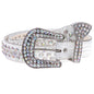 Kids Cowboy Cowgirl Classic Western Rhinestone Bling Studded Diamond Leather Belt