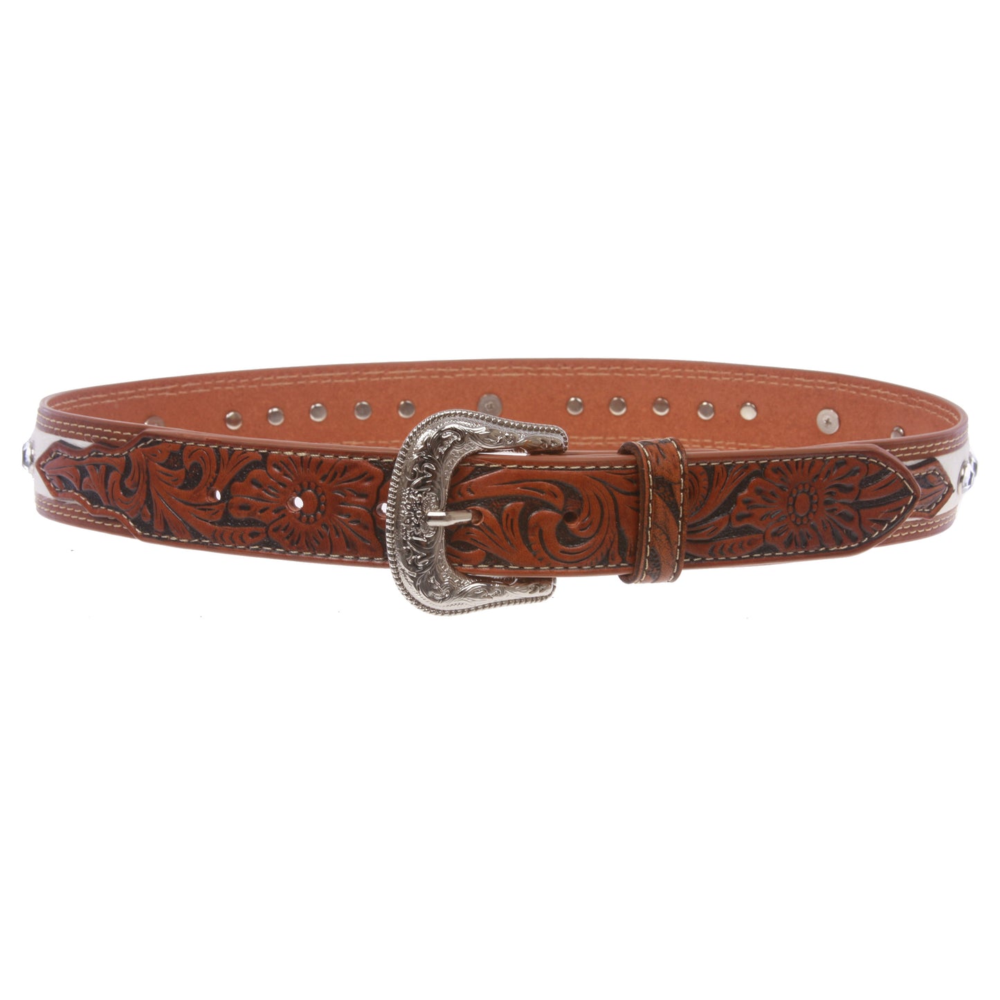 Kids Cowboy Cowgirl Western Rhinestone Belt with Silver Buckle Star Concho