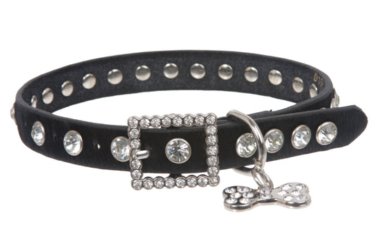 5/8" (15 mm) Animal Fur Rhinestone Dog Collar