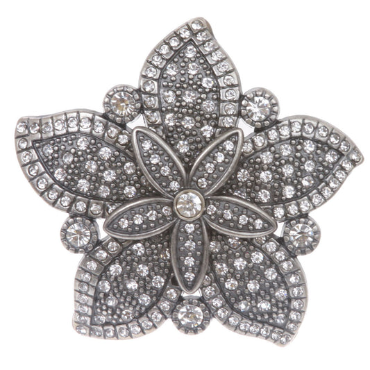 Nickel Free Double Layer Rhinestone Floral Belt Buckle