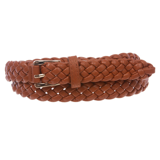 Women's 1" Skinny Braided Woven Non Leather Belt