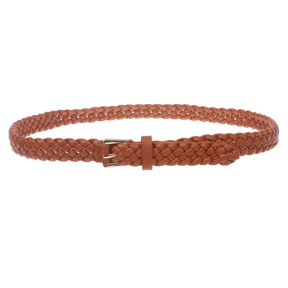 Women's 1" Skinny Braided Woven Non Leather Belt