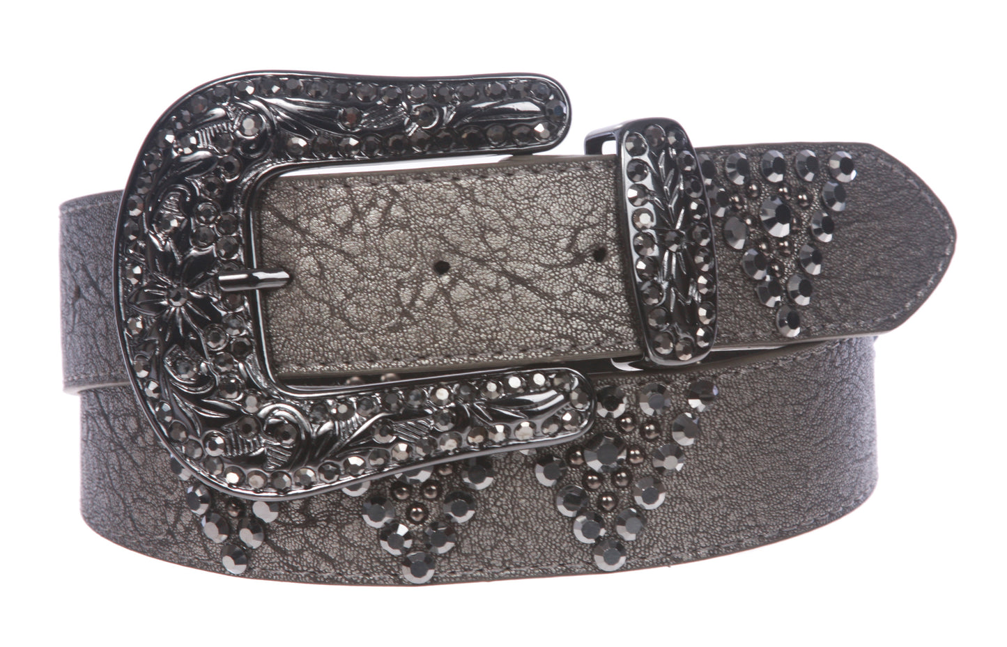 Western Cowgirl Rhinestone Studded Leather Belt