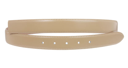 1 1/8 Inch Cut-To-Fit Feather Edged Plain  Leather Belt Strap