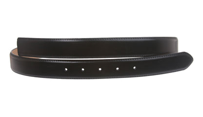 1 1/8 Inch Cut-To-Fit Feather Edged Plain  Leather Belt Strap