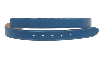 1 1/8 Inch Cut-To-Fit Feather Edged Plain  Leather Belt Strap