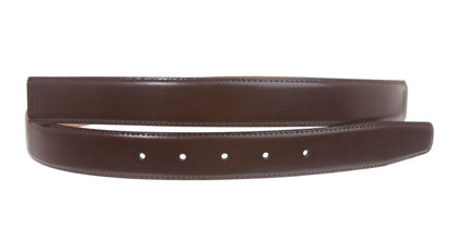 1 1/8 Inch Cut-To-Fit Feather Edged Plain  Leather Belt Strap