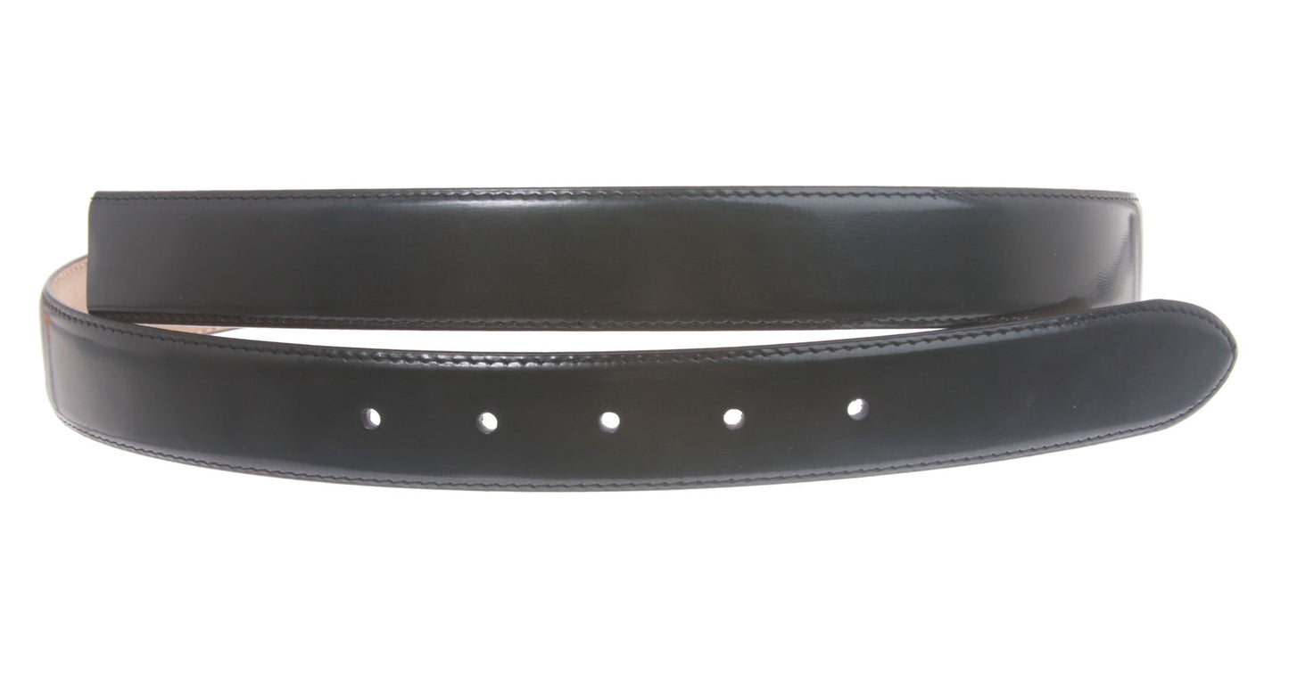 1 1/8 Inch Cut-To-Fit Feather Edged Plain  Leather Belt Strap