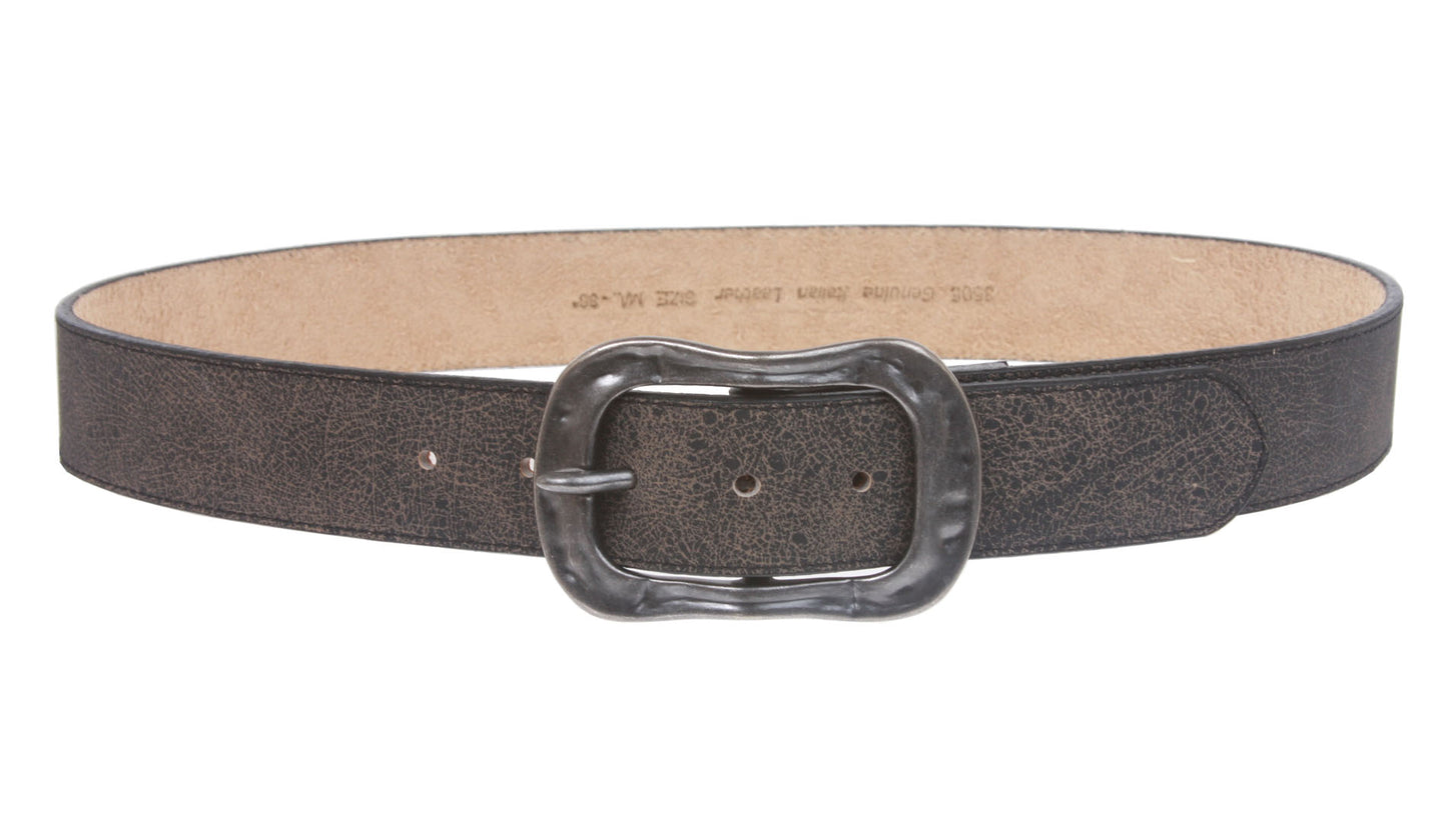 1 1/2" (38 mm) Snap On Distressed Genuine Leather Belt