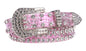 Kids 1 1/16" (27 mm) Western Cowgirl Rhinestone Studded Skinny Belt