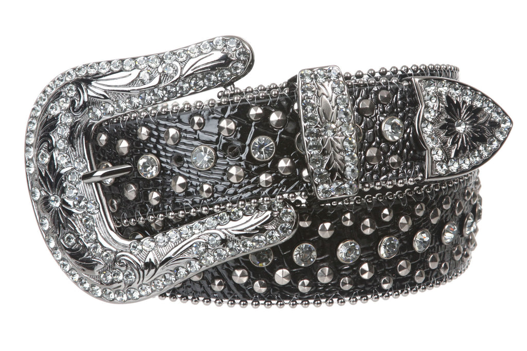 Women Western Cowgirl Faux Alligator Rhinestone Studded  display picture 1