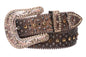 Western Cowgirl Faux Alligator Rhinestone Studded Leather Belt