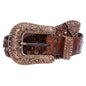 Western Cowgirl Faux Alligator Rhinestone Studded Leather Belt