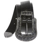 Snap On Western Crocodile Print Rhinestone Leather Belt