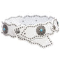 Women's 3" (75mm) Wide Boho Link Turquoise Silver Studded Leather Belt