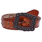 1 1/2" Womens Western Snap On Studded Leather Belt