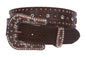 Snap On Western Faux Crocodile Embossed Cross Rhinestone Studded Leather Belt