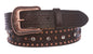 Western Faux Crocodile Print Embossed Cross Rhinestone Studded Leather Belt